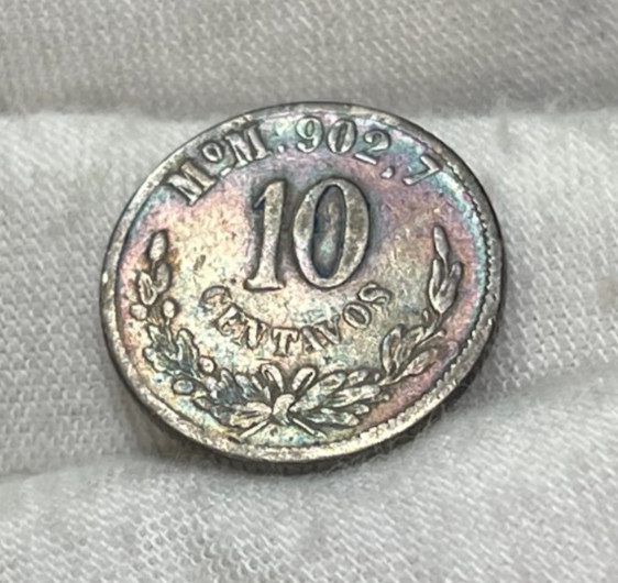 1892 Mexico 10 Centavos Silver Coin High Value