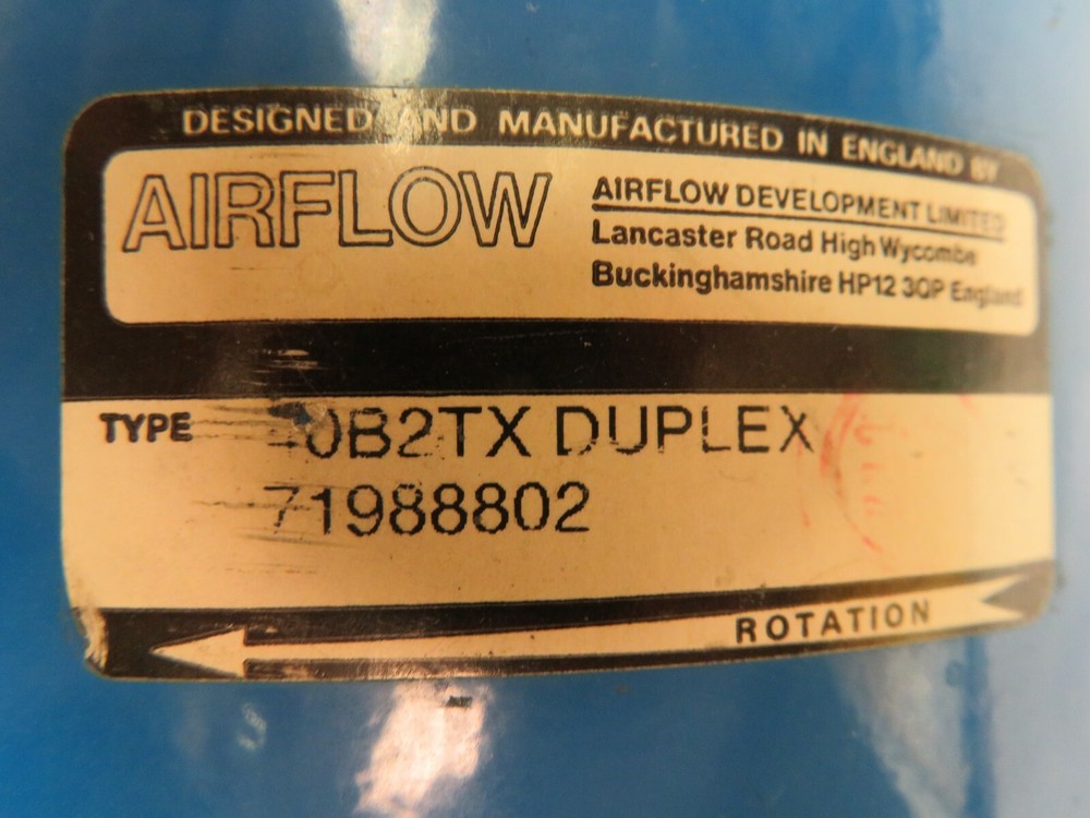 AIRFLOW 40B2TX DUPLEX 71988802 BLOWER FAN