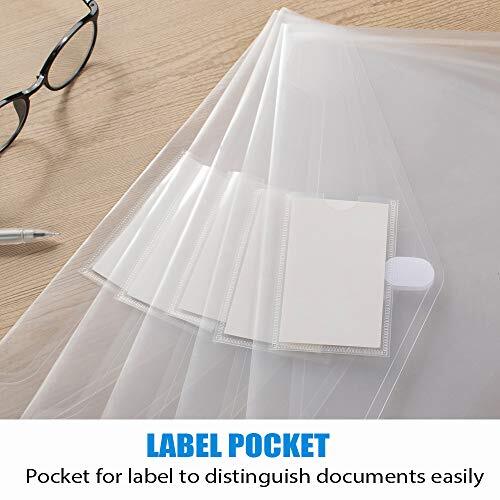 Pack Plastic Envelopes File Folders, Clear Folder for Document US Letter A4 10