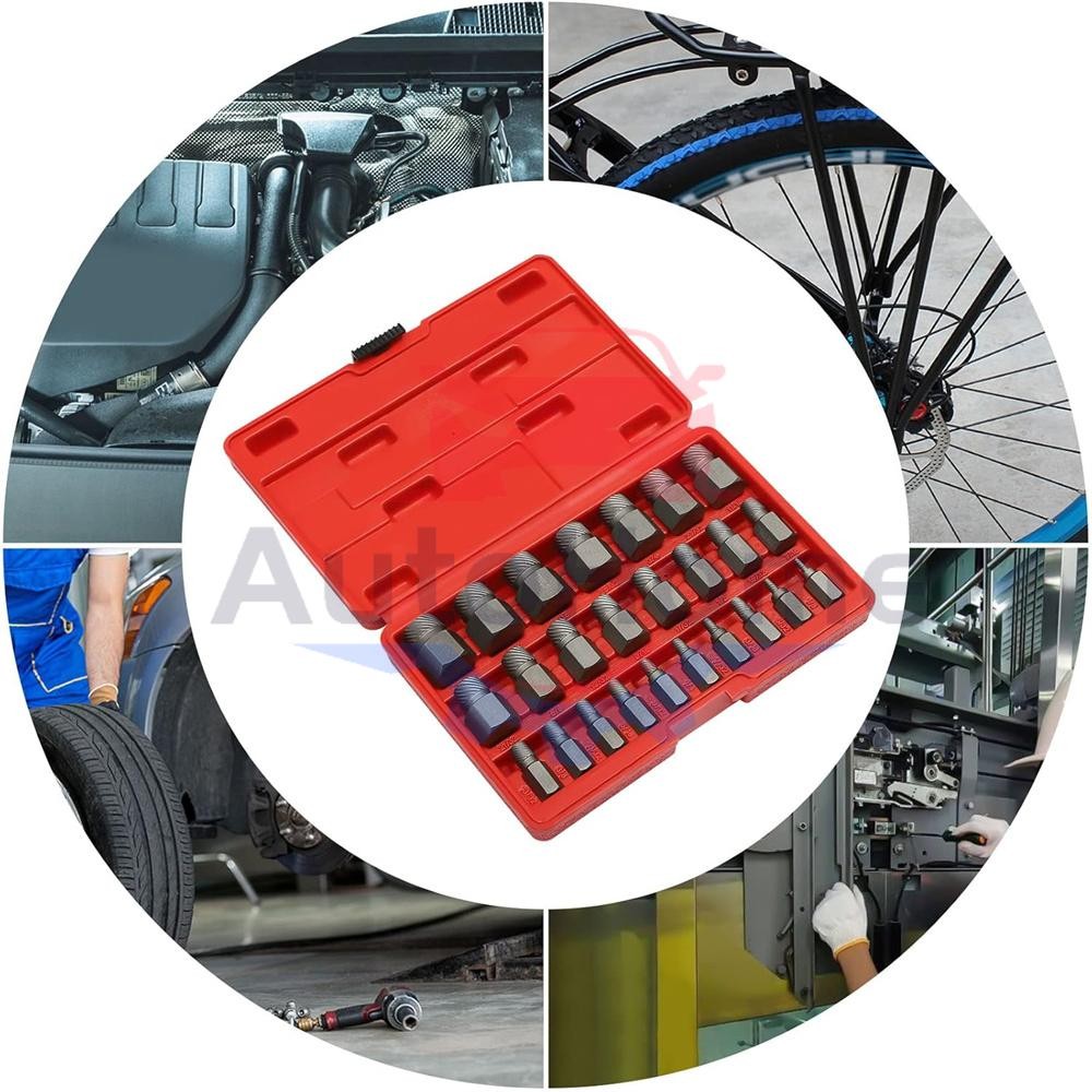 25Pcs Screw Extractor Set Hex Head Multi-Spline Easy Out Bolt Extractor Set
