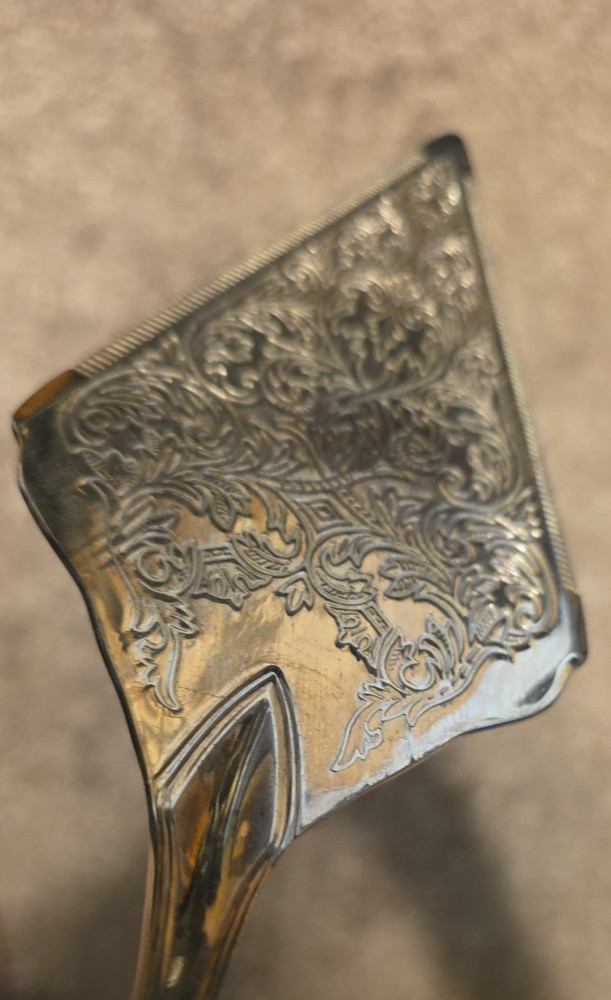 Silver-Plated Pie Server with Ornate Handle