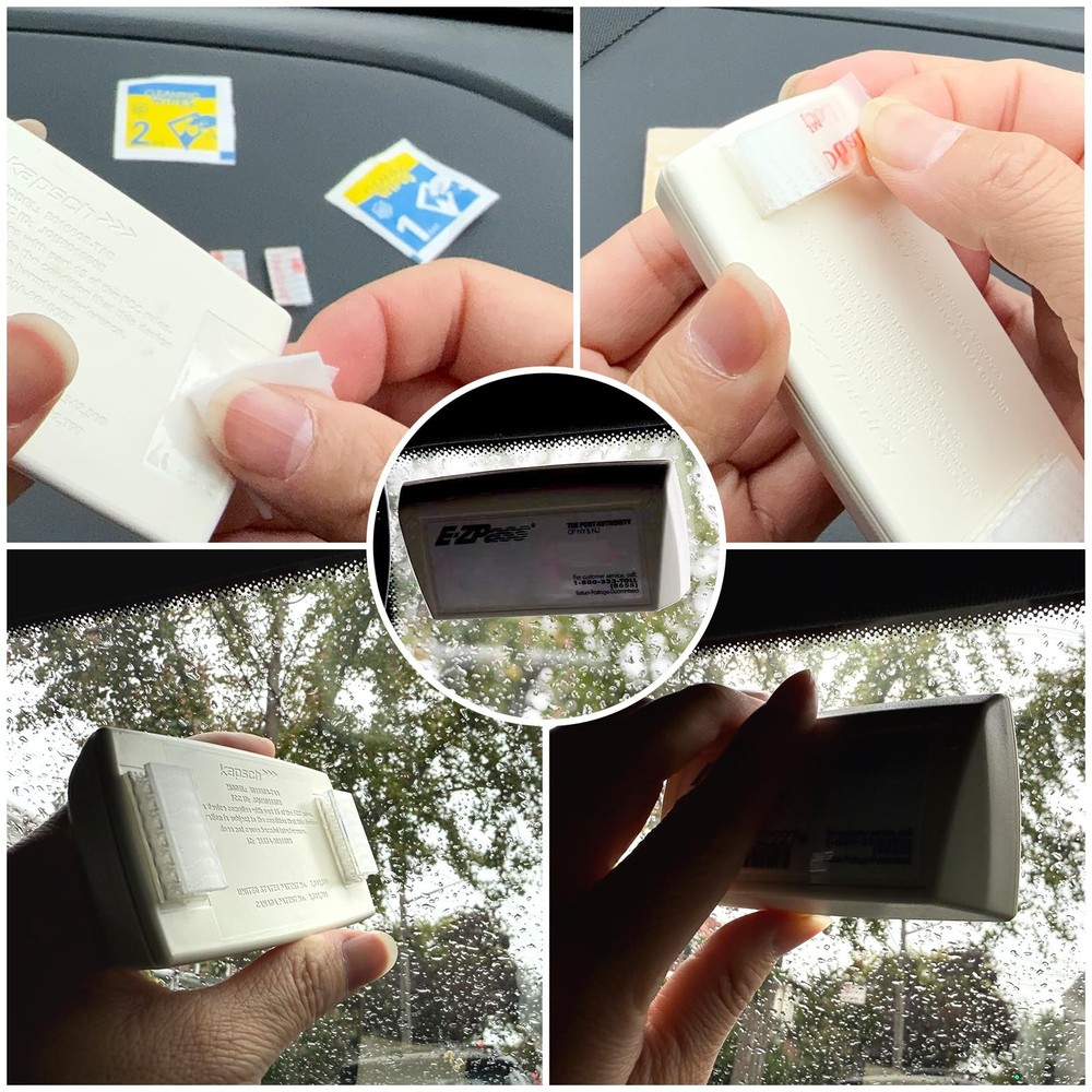 EZ Pass Mounting Strips with Adhesive for Pass/iPass Clear