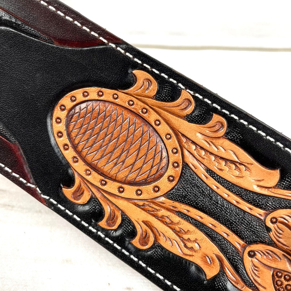 Walker & Williams LC-38 100% Hand Made Leather Strap with Carved Spider & Web