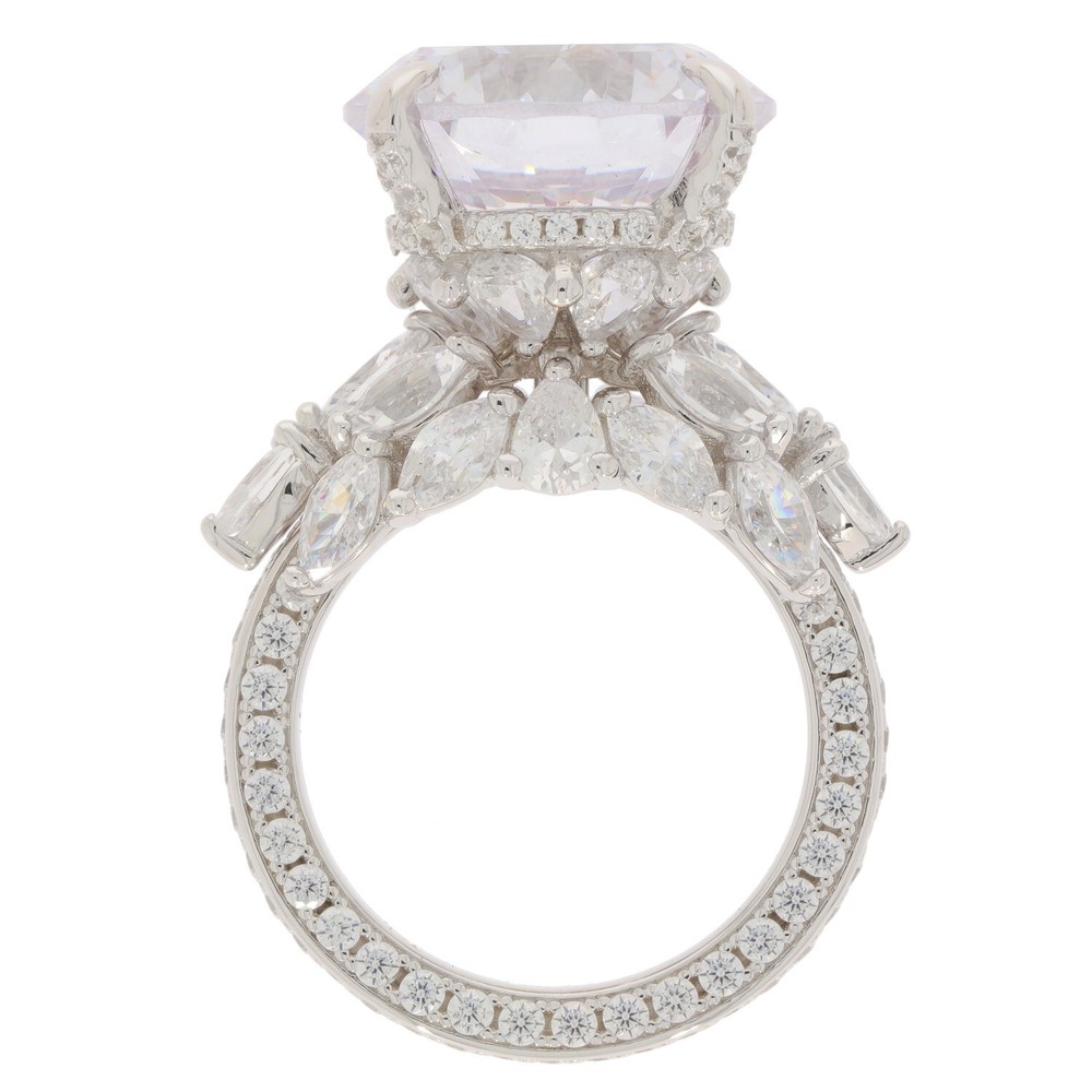 Sterling Silver Semi Mount Ring Setting Round RD 14X14mm Solitaire