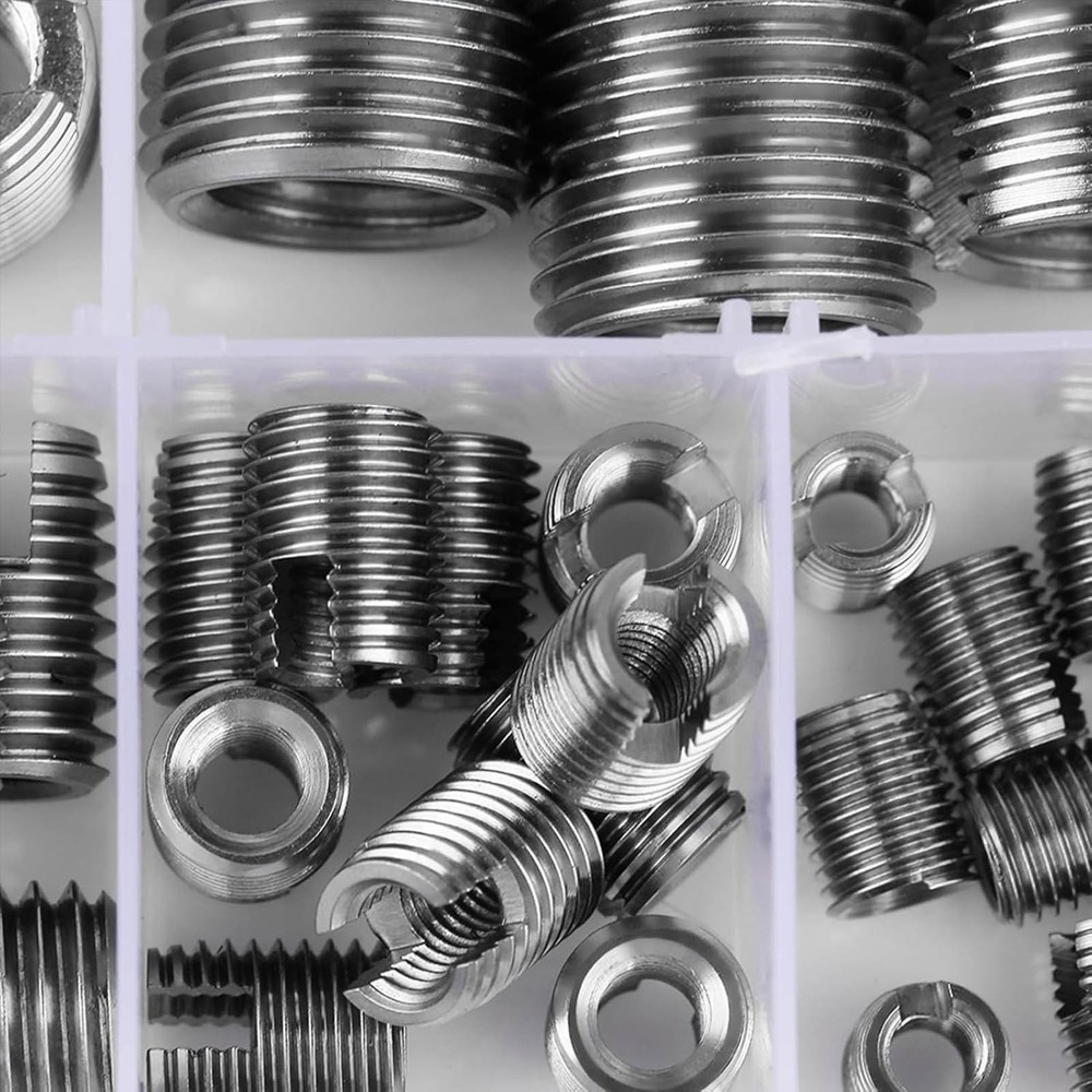 50x Metric Thread Inserts M3-M16 Stainless Steel Self-Tapping For Workshop Use