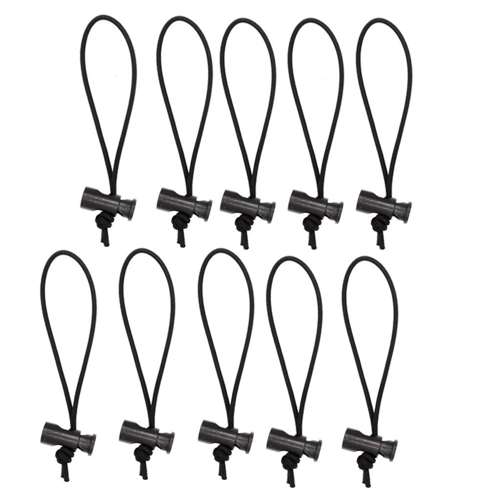Foto&Tech Extra Thick Elastic Cable Ties 10Pack 16cm Adjustable Reusable Black