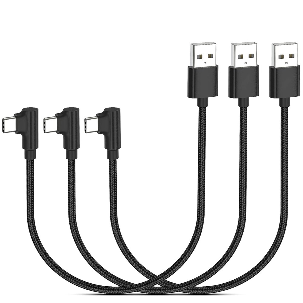 1ft Right Angle USB C Cable Fast Charging, 3 Pack 90 Degree A Angled 1FT