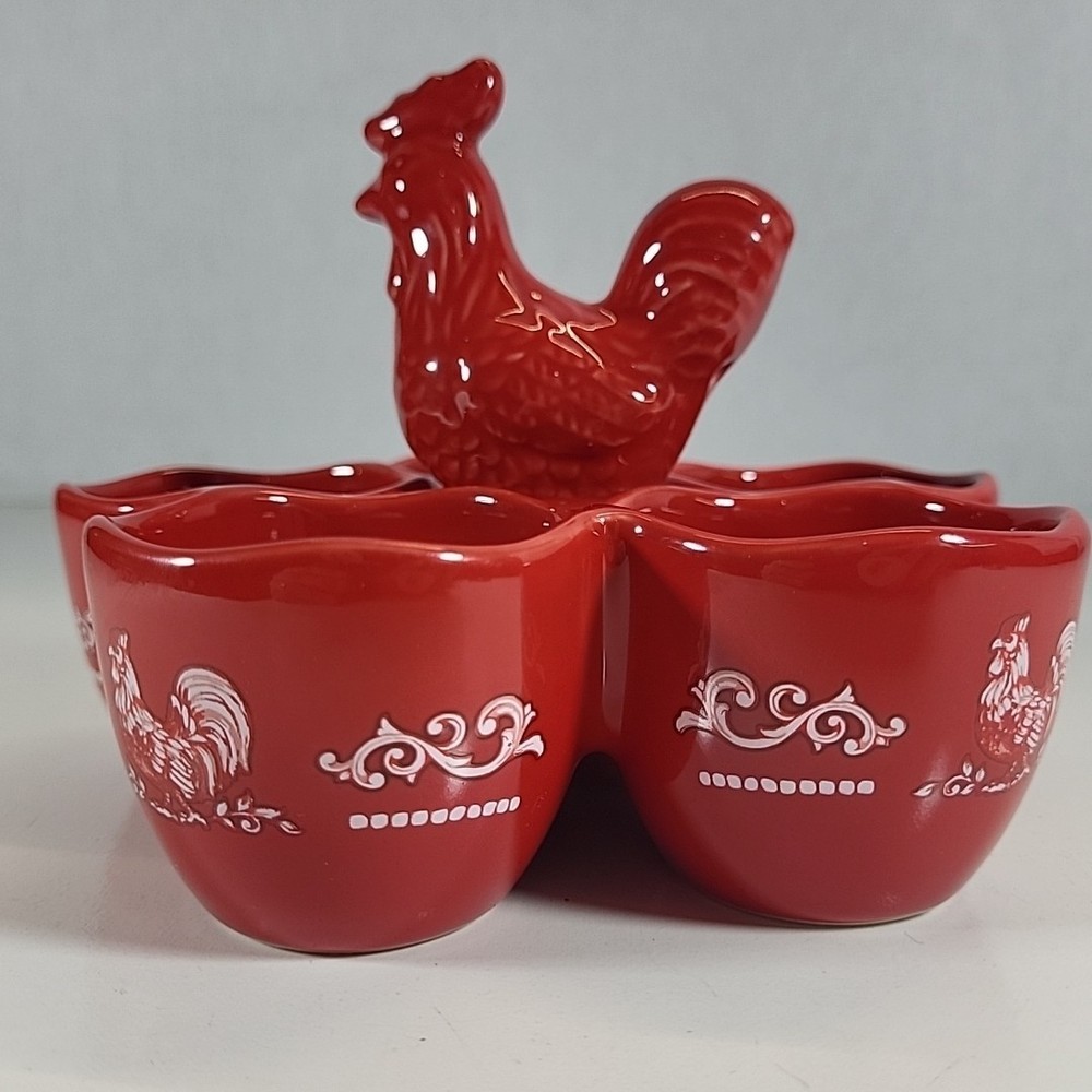 Temptations By Tara Doodle Doo Ceramic Egg Holder Centertaining Serving Dish
