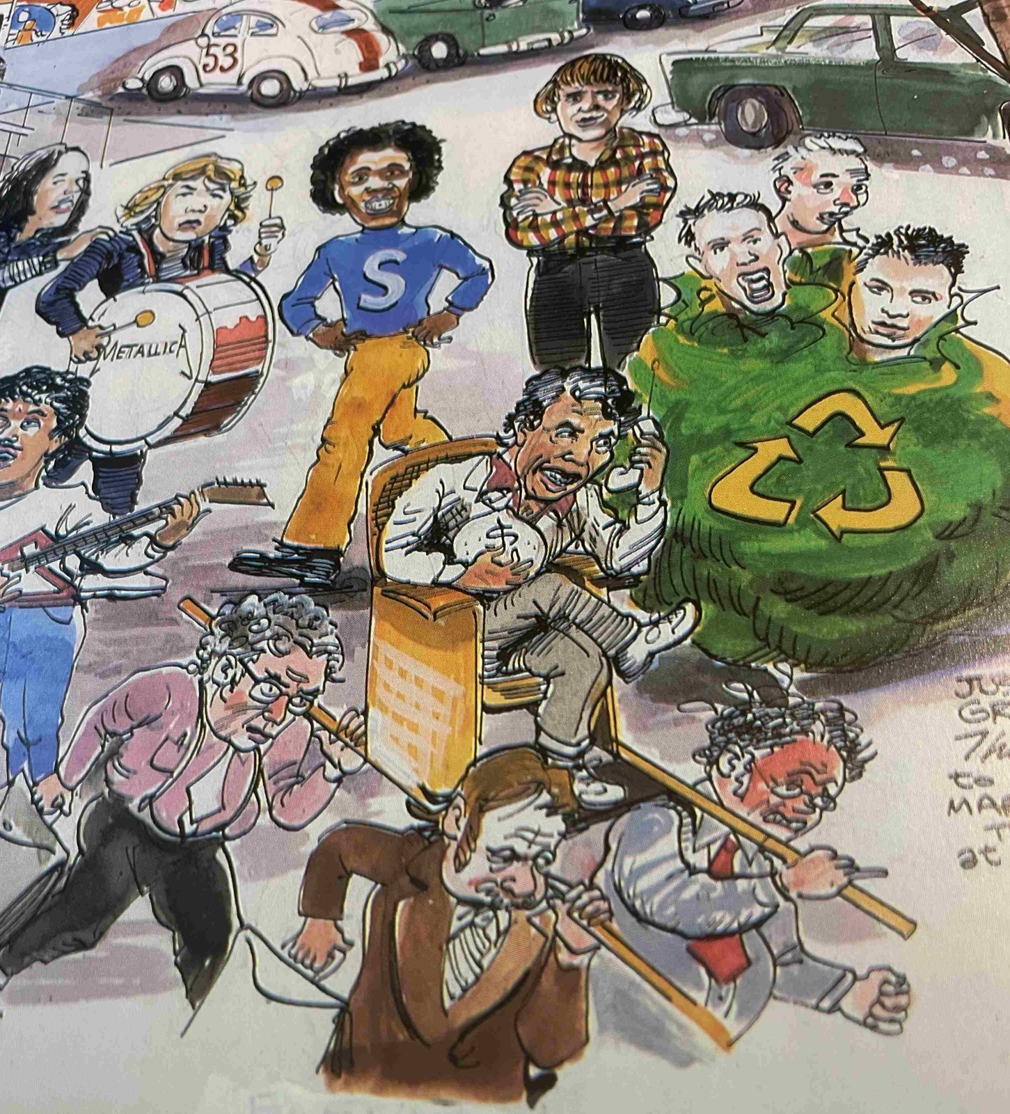 Tower Records San Fran Store 30th Poster by Justin Greene features SF Legends