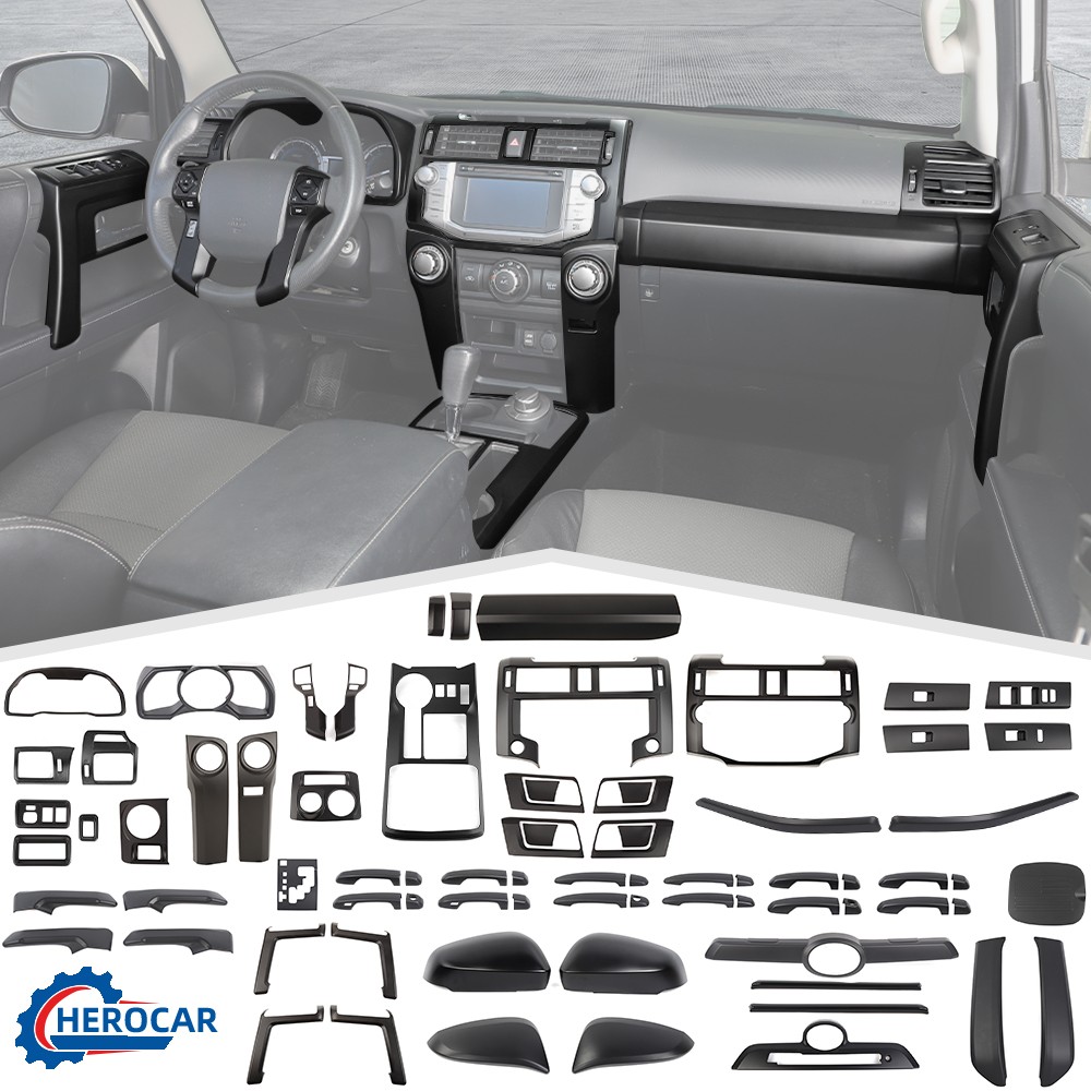 ⭕Matte Black Center Console Gear Panel Decor Cover Trim Full Kit for 4Runner 10+