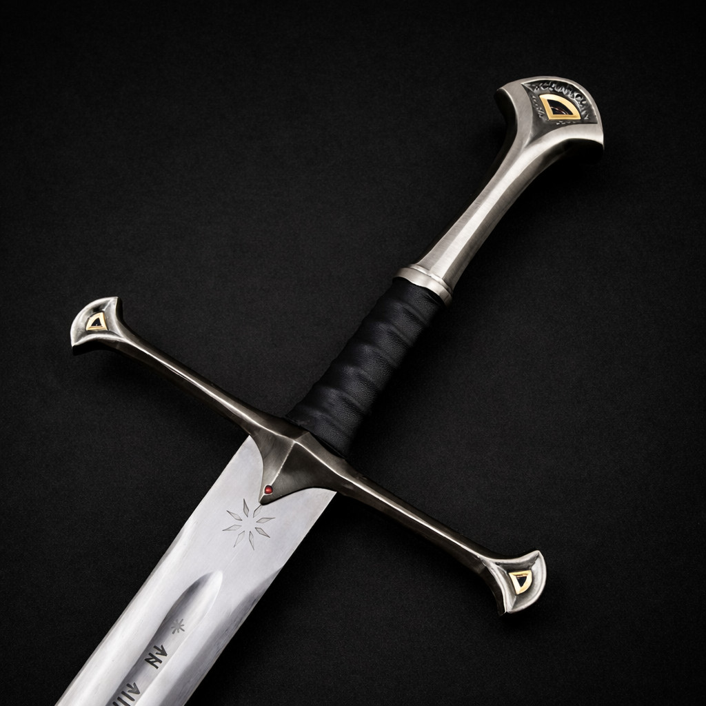 King Aragorn Anduril Narsil Sword with Scabbard, LOTR Sword