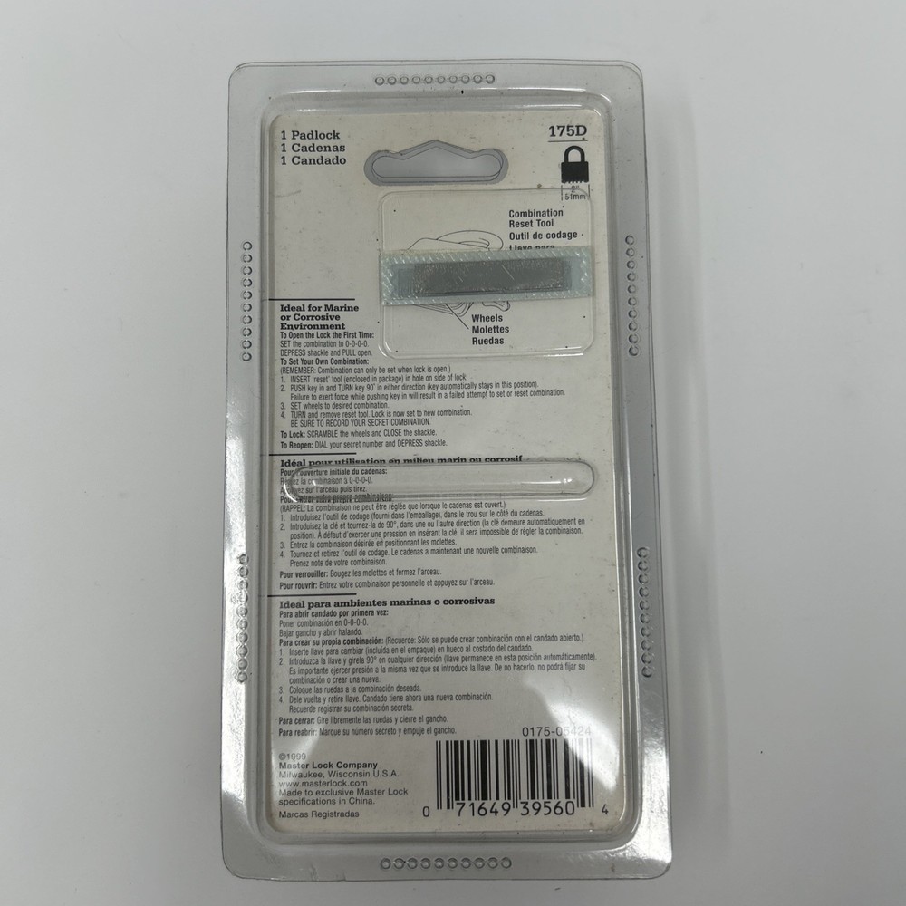 Master Lock Padlock Set 175D, New