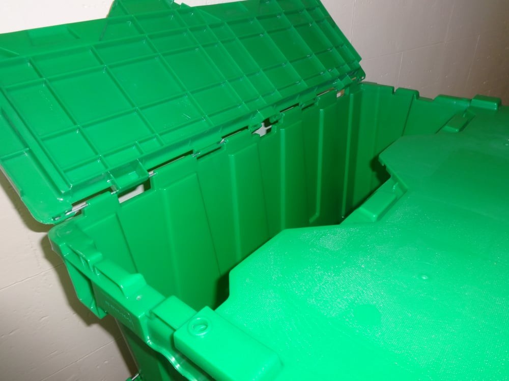 Container Tote & Bin -Attached Lid -Reusable Transport Packaging Storage System