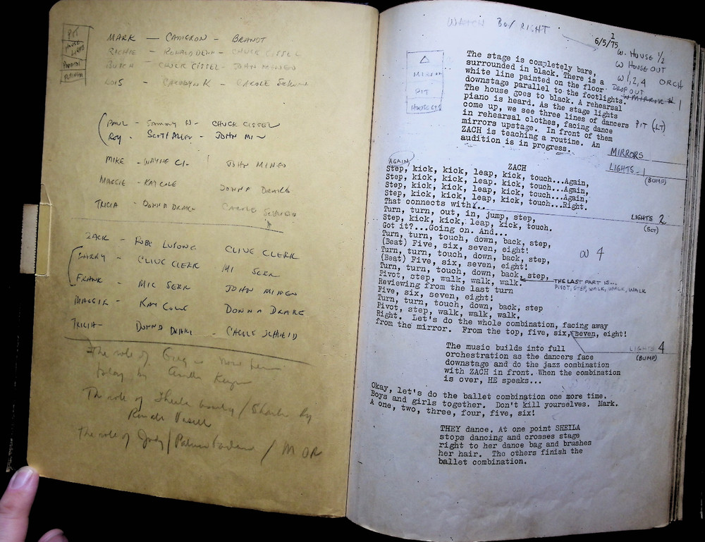 MUSEUM PIECE: Original A Chorus Line Stage Manager Script (Annotated)