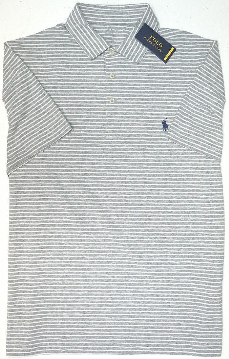 Polo Ralph Lauren Men's Gray Striped Performance Shirt