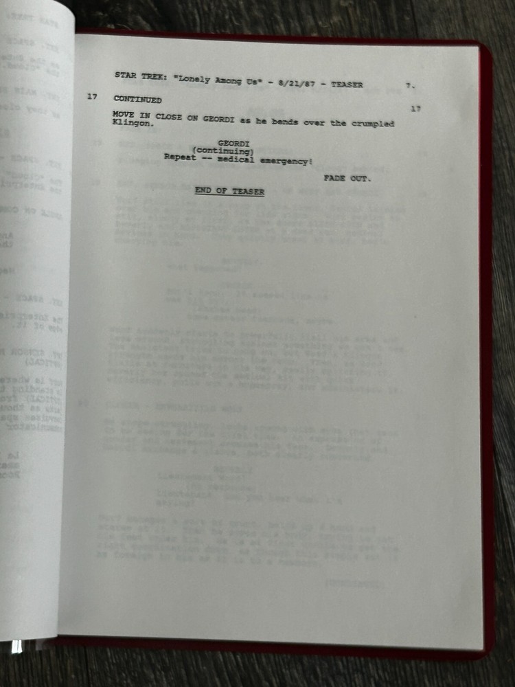 STAR TREK Script The Next Generation Lonely Among Us 2nd Revision Final Draft