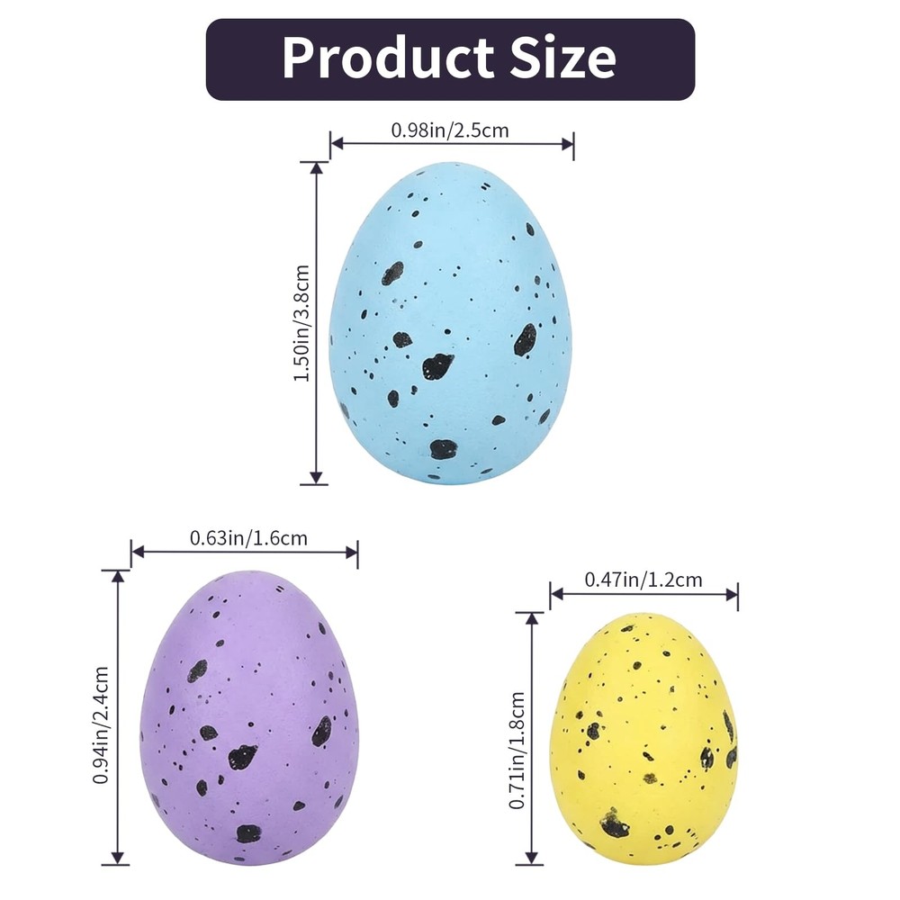 300 Pcs Mini Easter Eggs Speckled Foam Easter Eggs, 3 Sizes Artificial Easter...