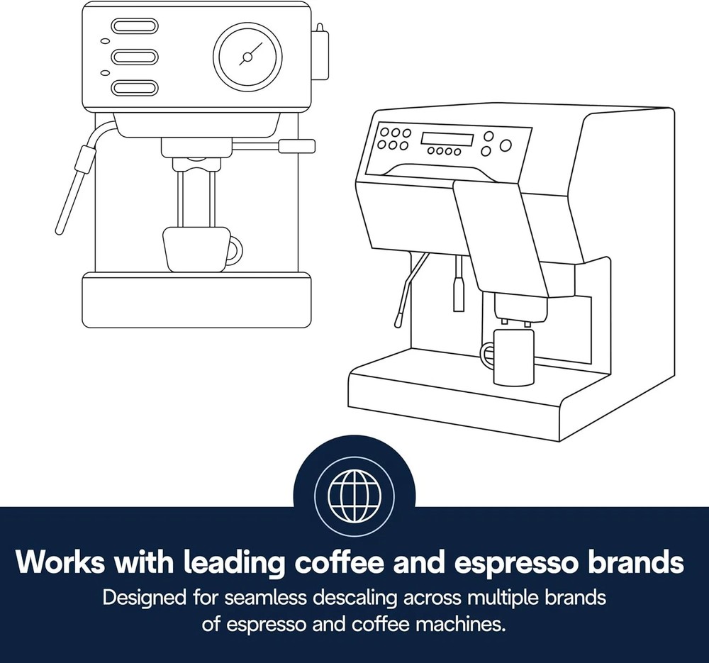 Ecodecalk Descaler 2-Pack, Eco-Friendly Universal Descaling Solution for Coffee