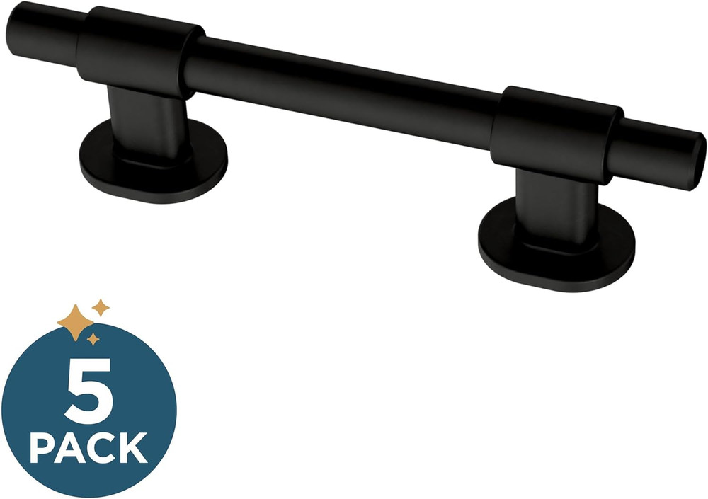 5 Pack Matte Black Cabinet Handles Adjustable Drawer Pulls for Kitchen Cabinet K