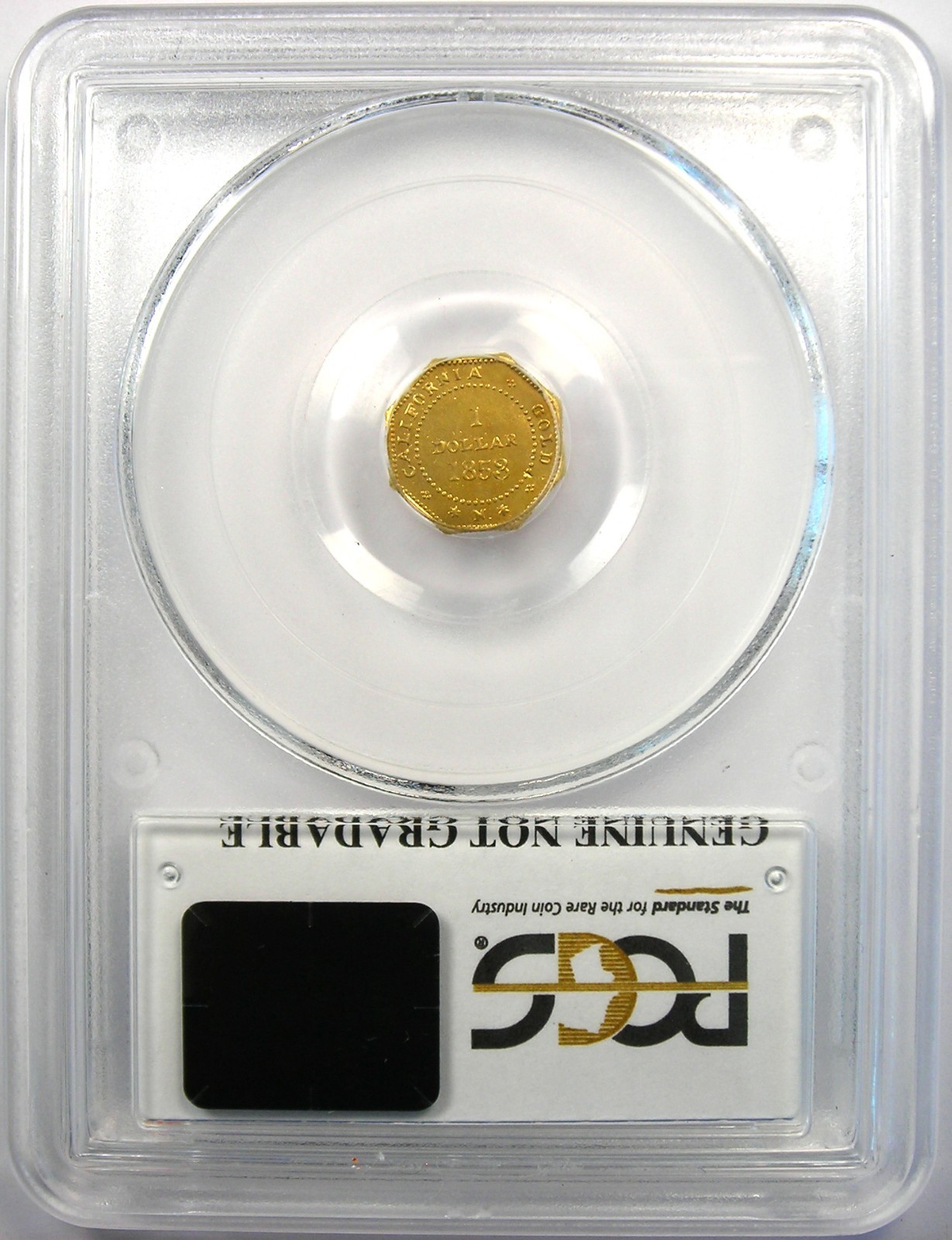 1853 California Liberty Gold Dollar G$1 Coin BG-530 - PCGS UNC Detail (MS)