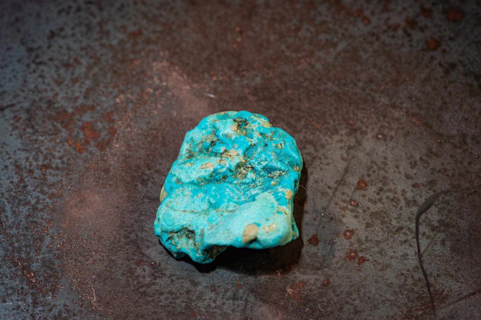 Natural Gem Hard Iron Mask Turquoise Nugget!RARE! RARE! New Mexico! 12 Grams!