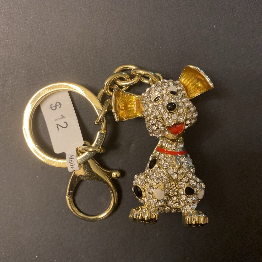 Diamond Dog Keychain Moving Neck