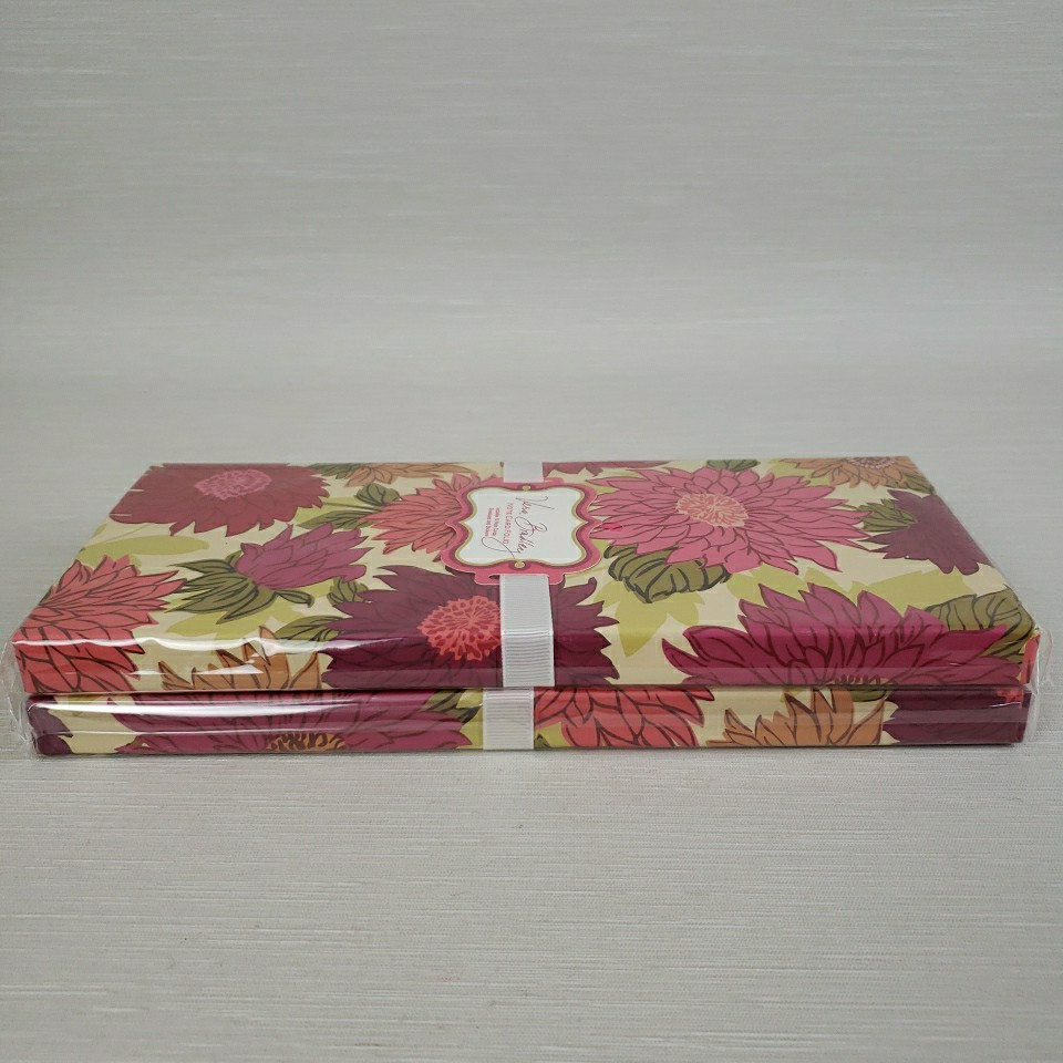 Vera Bradley Note Card Folio Hello Dahlial Flower Pattern Stickers Envelopes