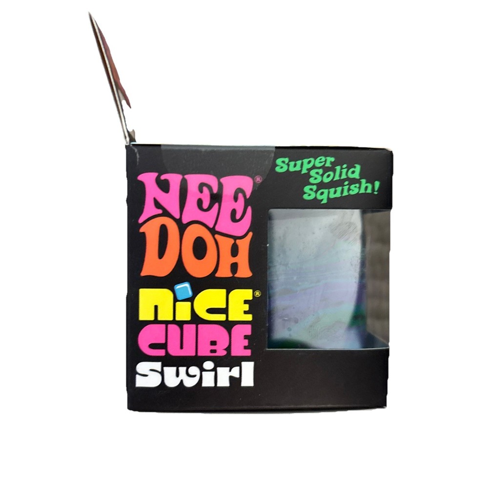 NeeDoh Nice Cube Swirl, GREEN BLUE and PURPLE Super Solid Squish!