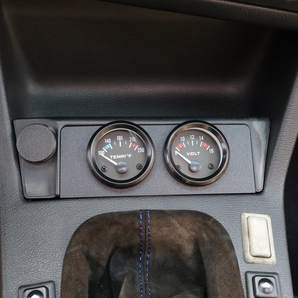 BMW E30 Front Ashtray Delete Gauge Mount 2 x 52mm - Fits All BMW E30 Models