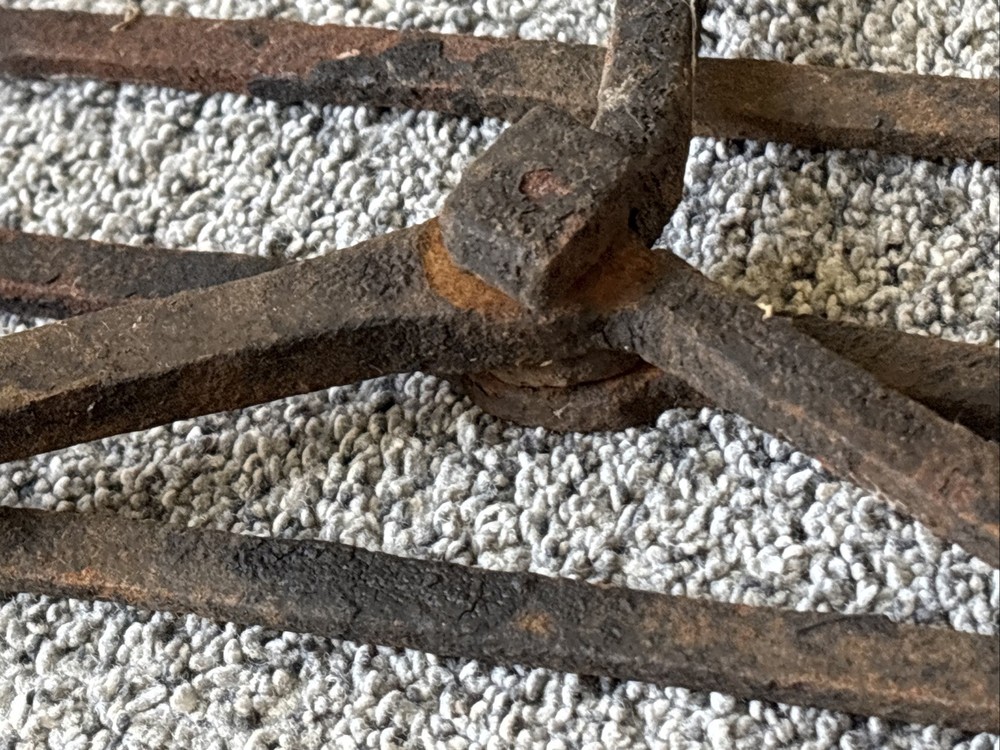 Blacksmith Wrought Iron Fireplace Hearth Tool Trivet Griddle Antique
