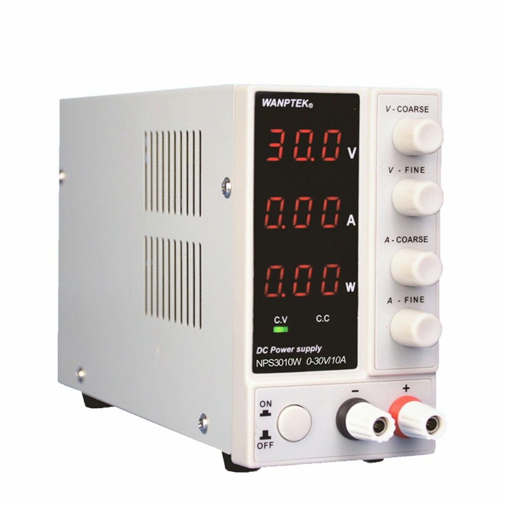 0-30V 0-10A Benchtop Lab Power Supply Precision Variable Digital Adjustable 300W