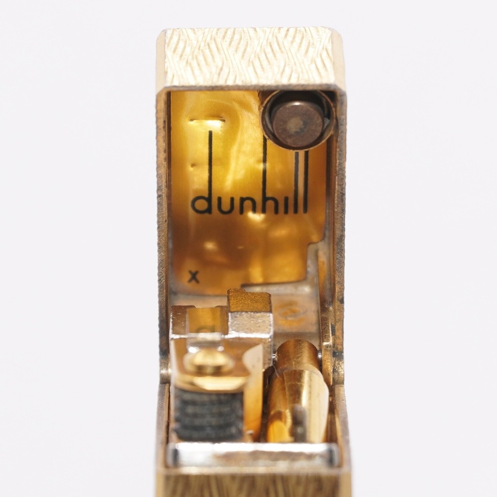 Dunhill Rollagas Lighter Gold CHEVRON Pattern-Ultrasonically cleaned_Working