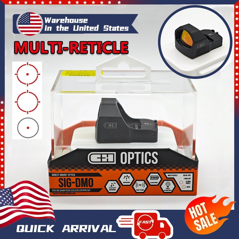 C&H Optics SIG-DMO Precision Micro Multi Reticle 3MOA Red Dot Sight Direct Mount