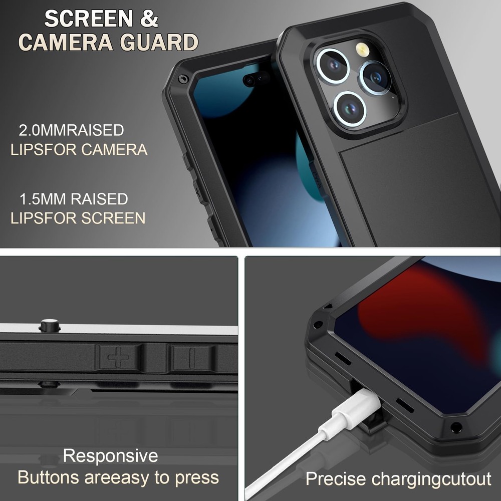 Marrkey Compatible with iPhone 15 Plus Case 360 Full Body Protective Shockproof