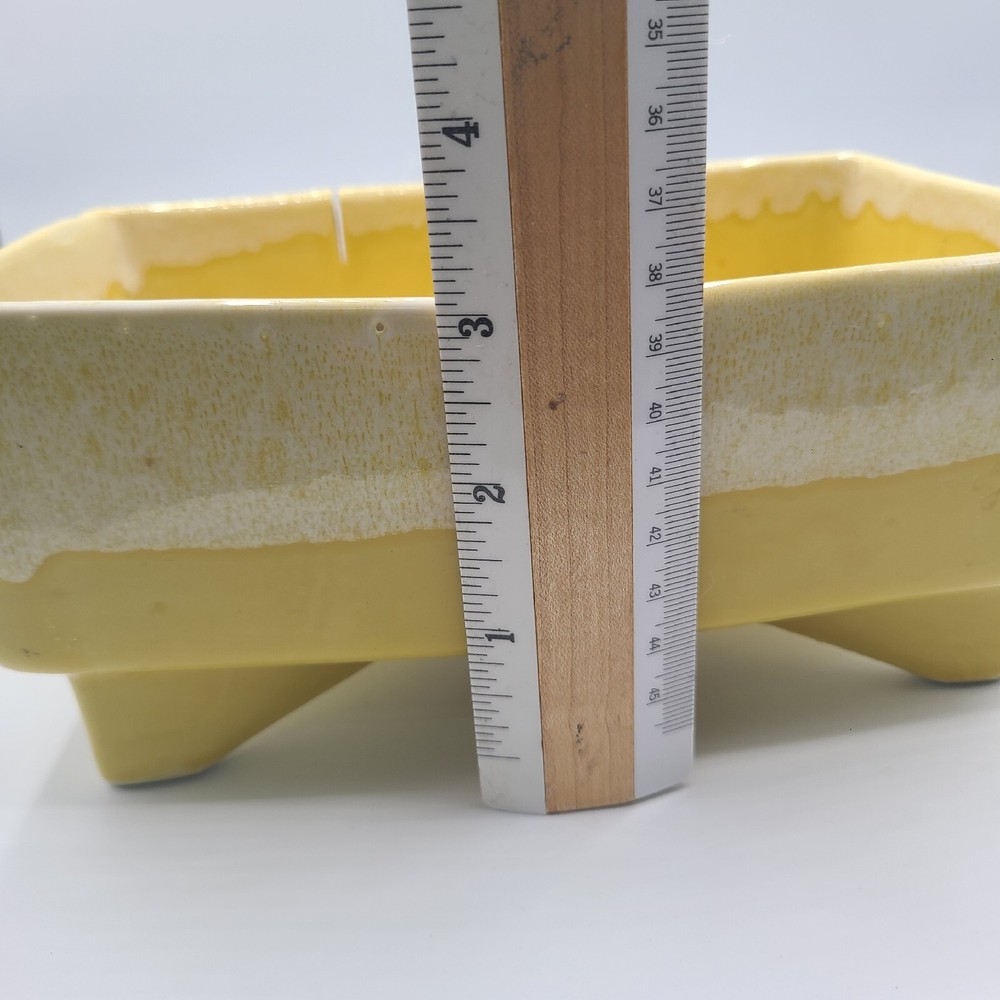 Yellow Mid Centery Modern Glaze Dipped Planter