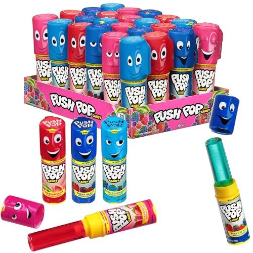 Push Pop Candy Variety Pack, Bulk Individually  Assorted Sizes , Styles