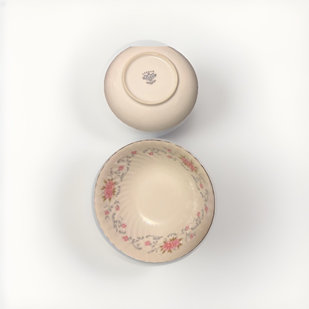 Place setting for 12 Lovely Bone China Anne Pattern