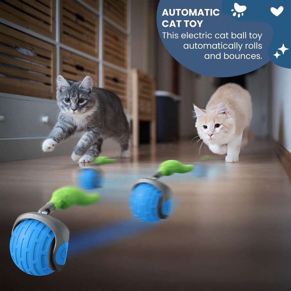 Speedy Tail 2.0 Automatic Interactive Cat Ball Toy – USB Rechargeable (2 pisces)