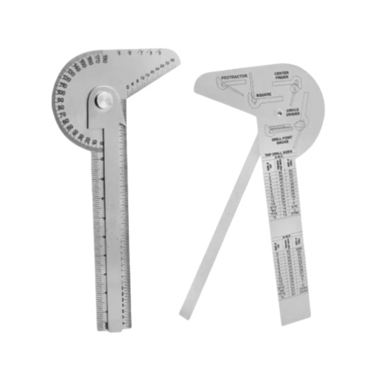 Multi Purpose Protractor Square Rule Centre Finder Drill Point Gauge Hand Tools
