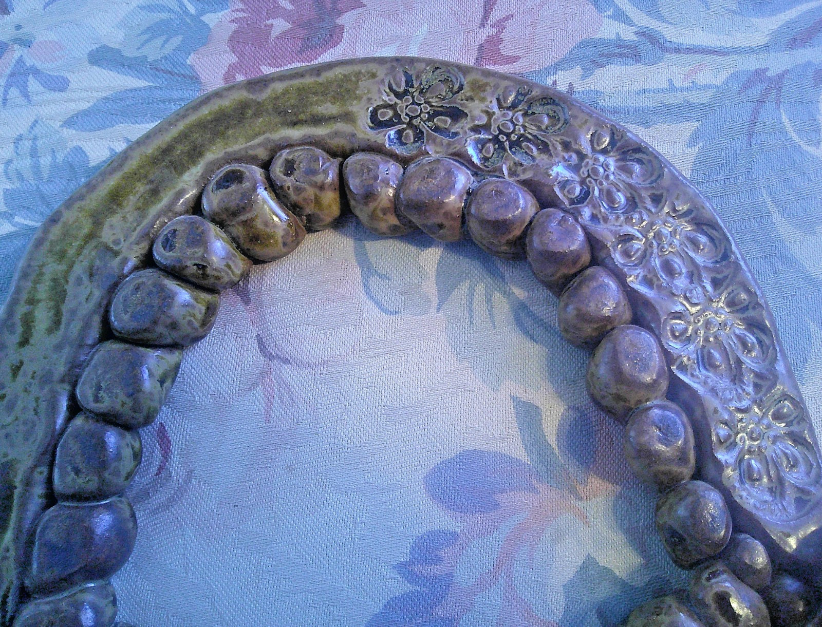 John Glick Plum Tree Pottery Mid Century Modern Hanging Wall Mirror