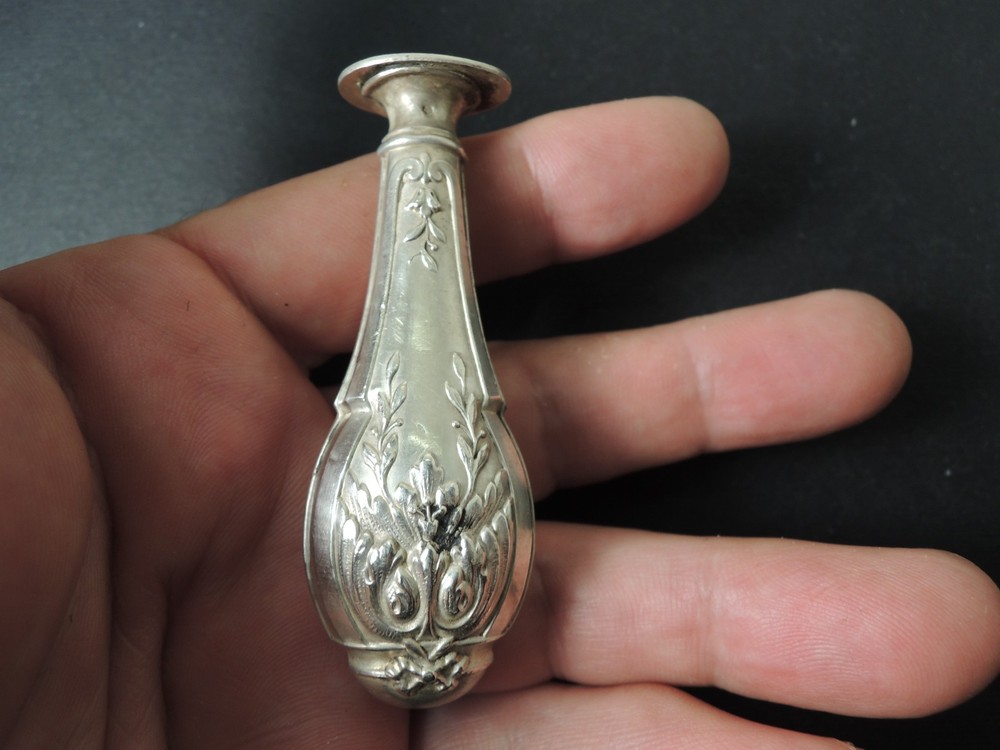 Antique 19th C. Solid Silver Rococo Wax Seal – Blank Matrix for Monogram