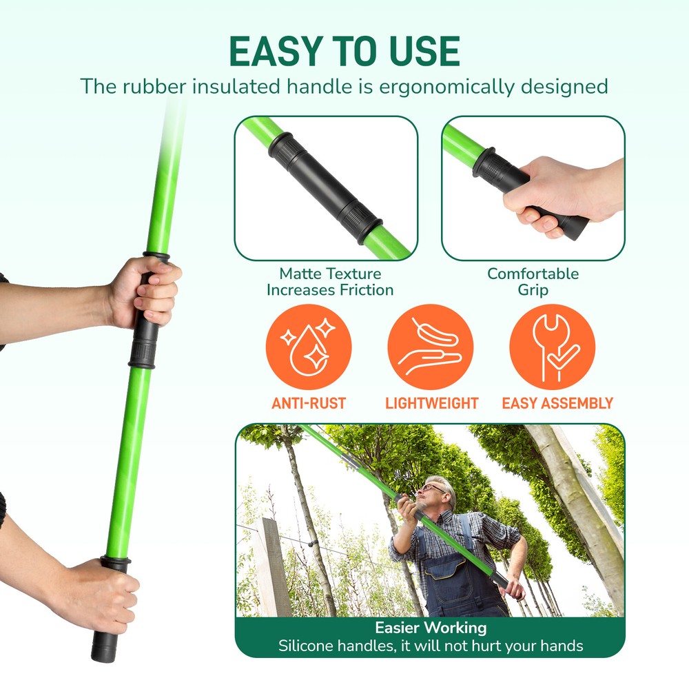 26FT Tree Pruner Pole Saw Blade Branch Limb Pruning Trimmer Cutter Extendable