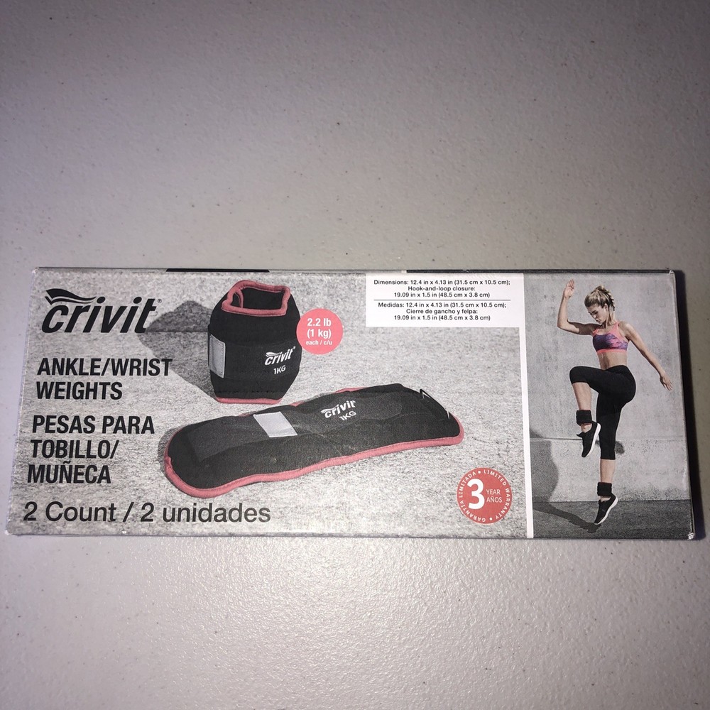 Crivit Adjustable Ankle/ Wrist Weights, 1kg each