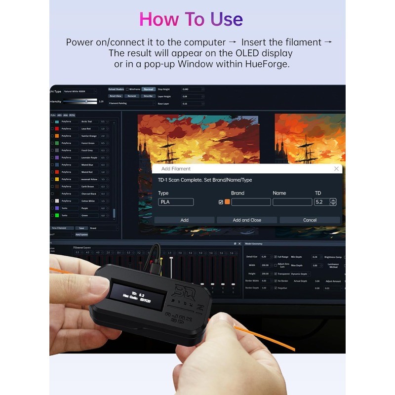 Filament Tester Sensor for Multi-Color Printing,Plug,HueForge Integration