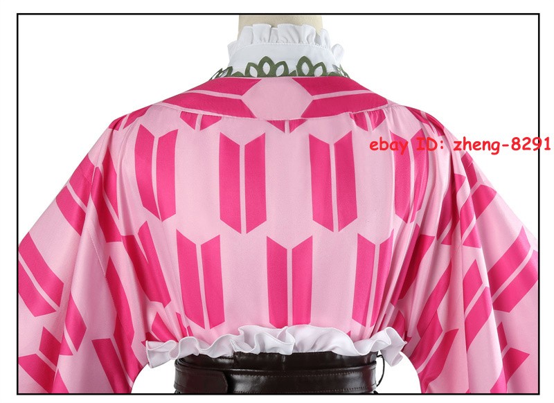 Demon Slayer: Kimetsu no Yaiba Kanroji Mitsuri Halloween Costume Party Dress Set