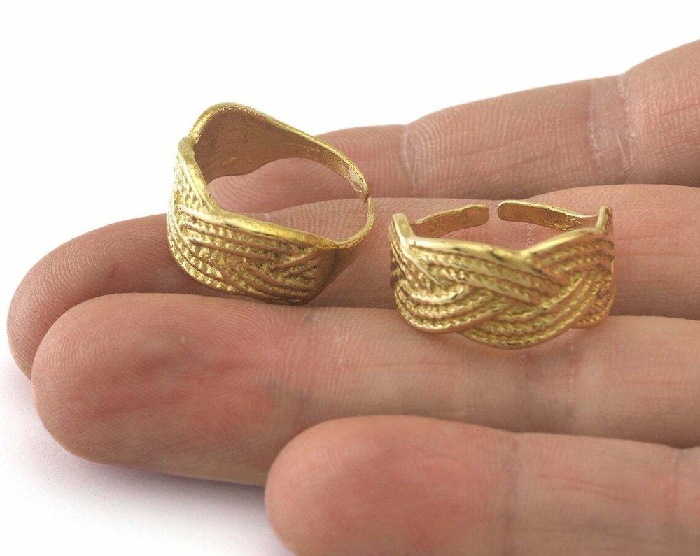 Weave Adjustable Ring brass (Color Options) 17mm 7US innsize Adjustable 3437