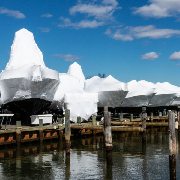 Farm Plastic Supply - Flame Retardant White Storage & Boat Shrink Wrap - 9 mil