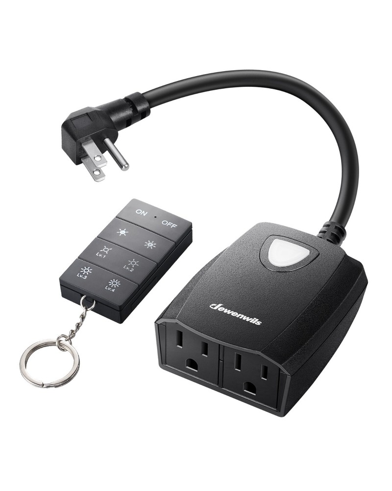 DEWENWILS Outdoor Dimmer for String Lights, 125V, 100FT Remote Control Range,