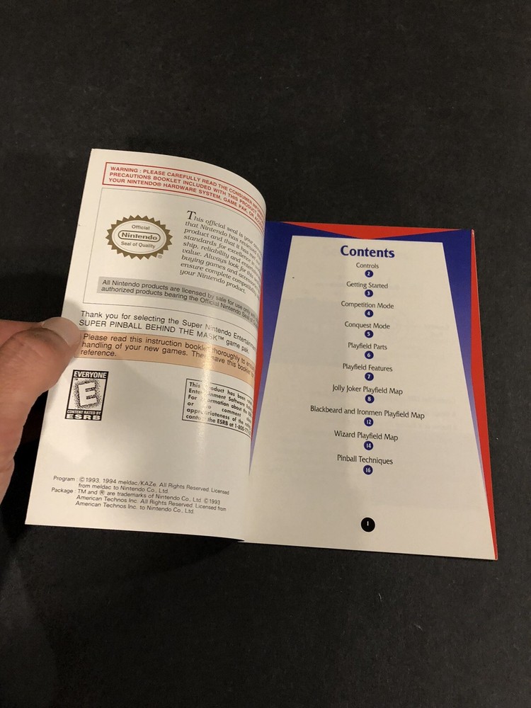 Super pinball snes manual