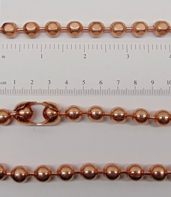 Statement Size COPPER BALL CHAIN Necklaces 9.5mm Round + Faceted Bead ~ XL